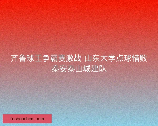 齐鲁球王争霸赛激战 山东大学点球惜败泰安泰山城建队 齐鲁球王争霸赛激战 山东大学点球惜败泰安泰山城建队