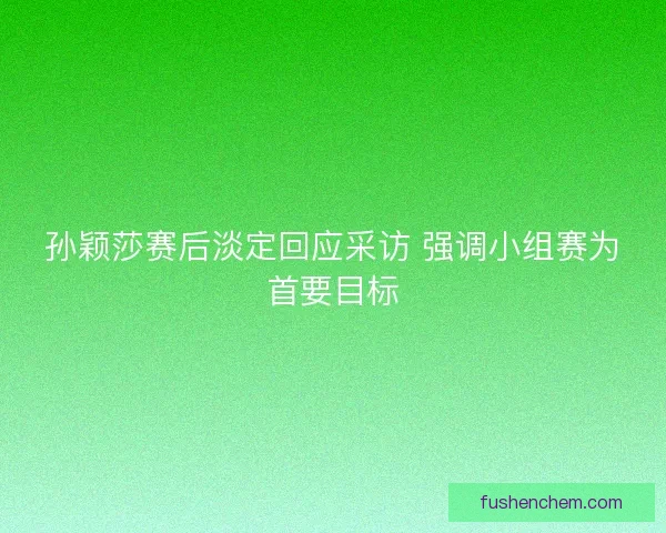 孙颖莎赛后淡定回应采访 强调小组赛为首要目标