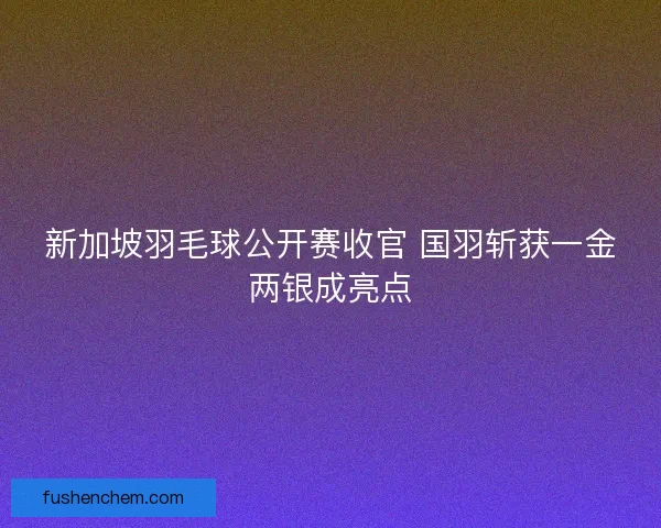 新加坡羽毛球公开赛收官 国羽斩获一金两银成亮点