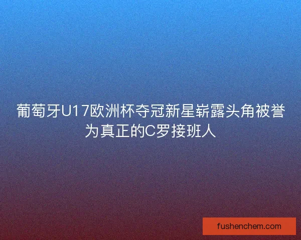 葡萄牙U17欧洲杯夺冠新星崭露头角被誉为真正的C罗接班人 葡萄牙U17欧洲杯夺冠新星崭露头角被誉为真正的C罗接班人